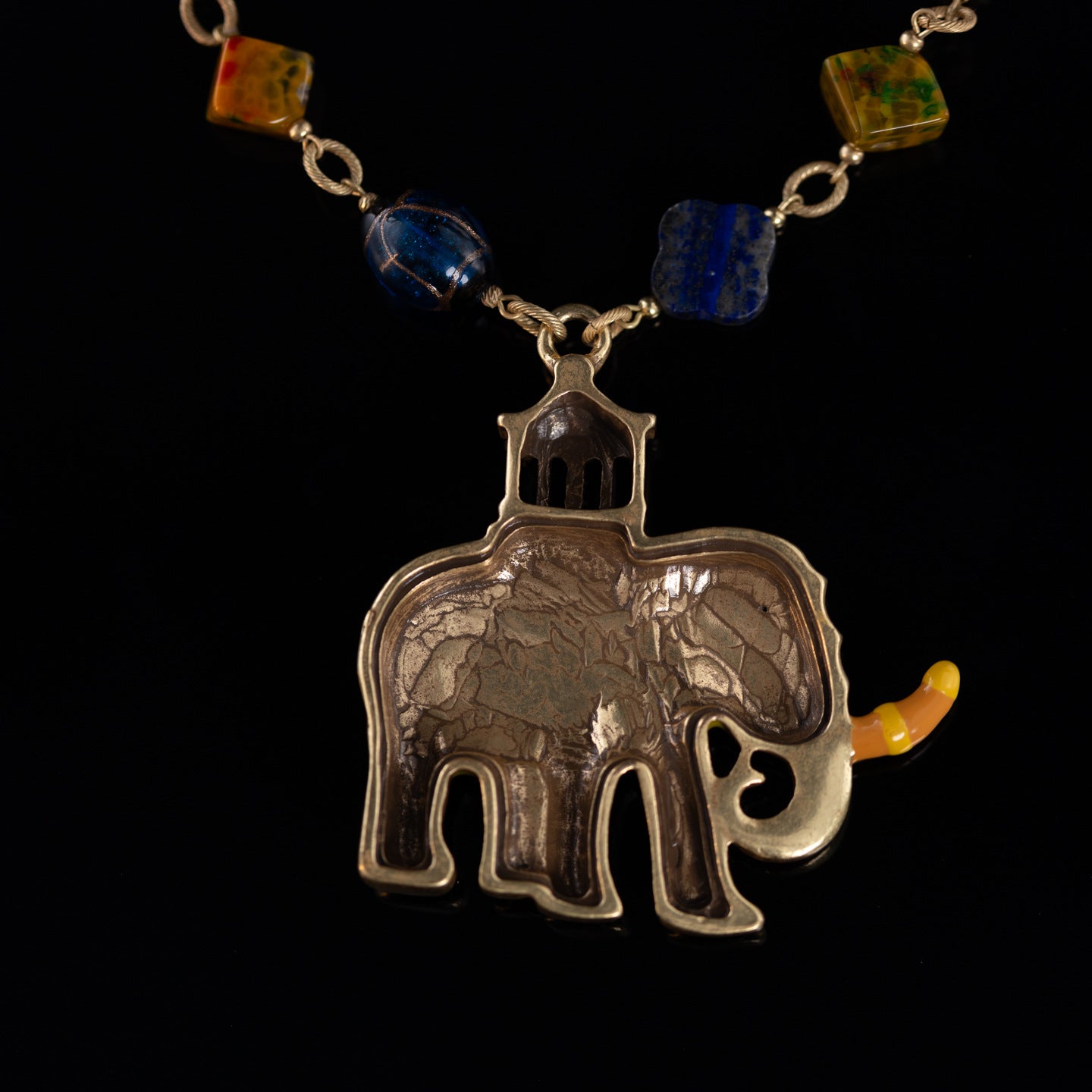 Enamel Elephant Charm Necklace