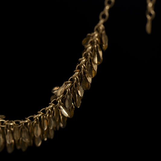 Dual Tone Fringe Chain Necklace