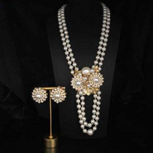 Royal Pearl Blossom Necklace Set