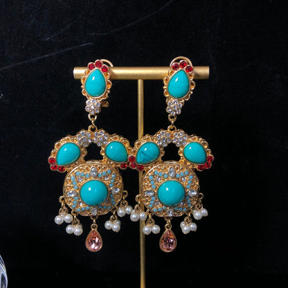 Regal Turquoise & Pearl Maharani Set