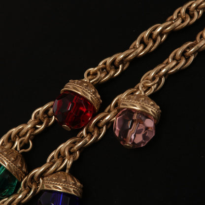 Vintage Multicolor Crystal Drop Necklac