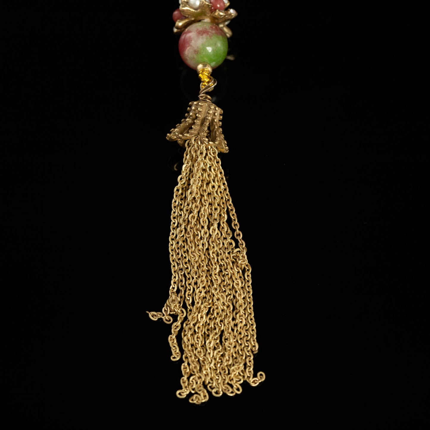 Garden Bloom Tassel Pearl Necklace