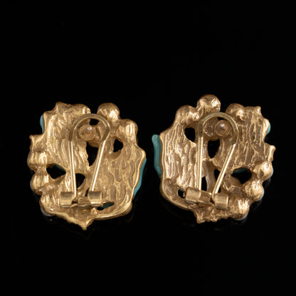 Turquoise Leaf & Pearl Garland Set