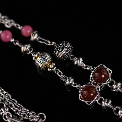 Peacock & Garnet Amulet Necklace