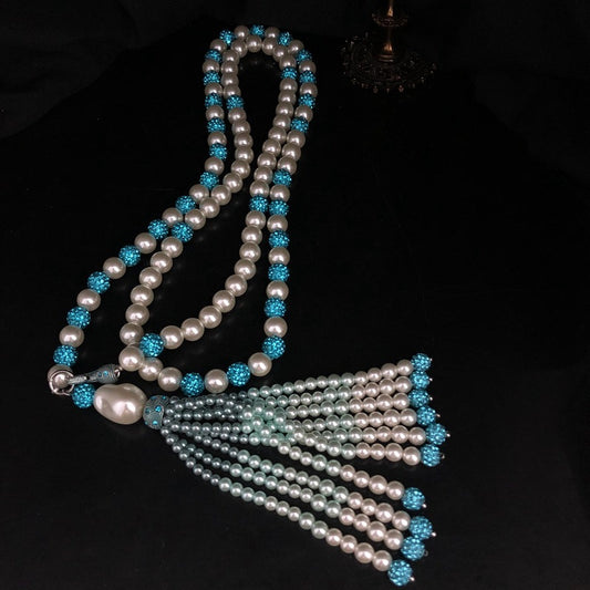 Celeste Pearl Tassel Set