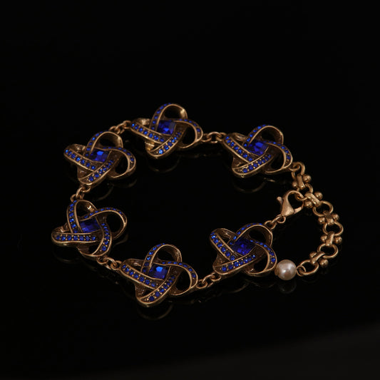 Blue Diamond Chinese Knot Bracelet