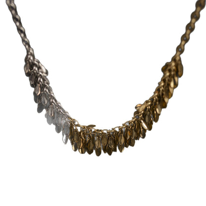 Dual Tone Fringe Chain Necklace