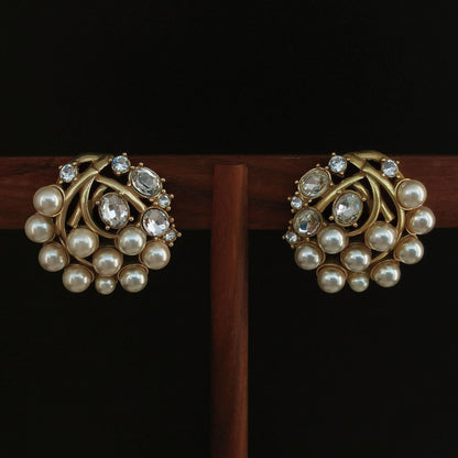 Vintage Pearl & Crystal Vine Jewelry Set