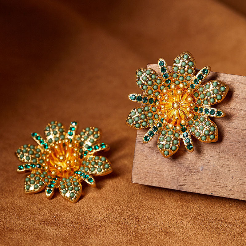 Vintage Floral Stud Earrings