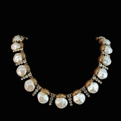 Pearl Sculptural Collar Jewelry Set