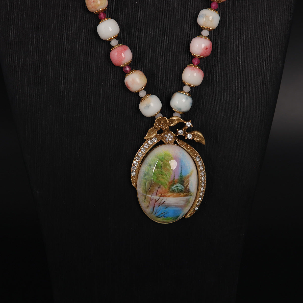 Multicolor Landscape Pendant Necklace