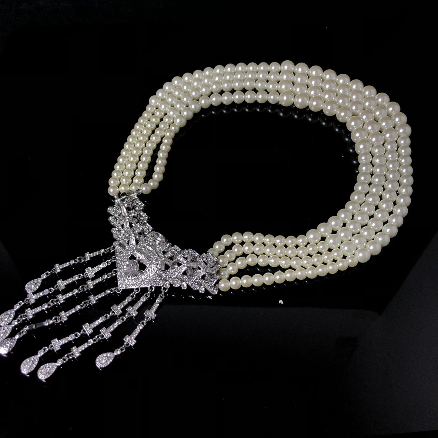 Pearl & Crystal Statement Necklace