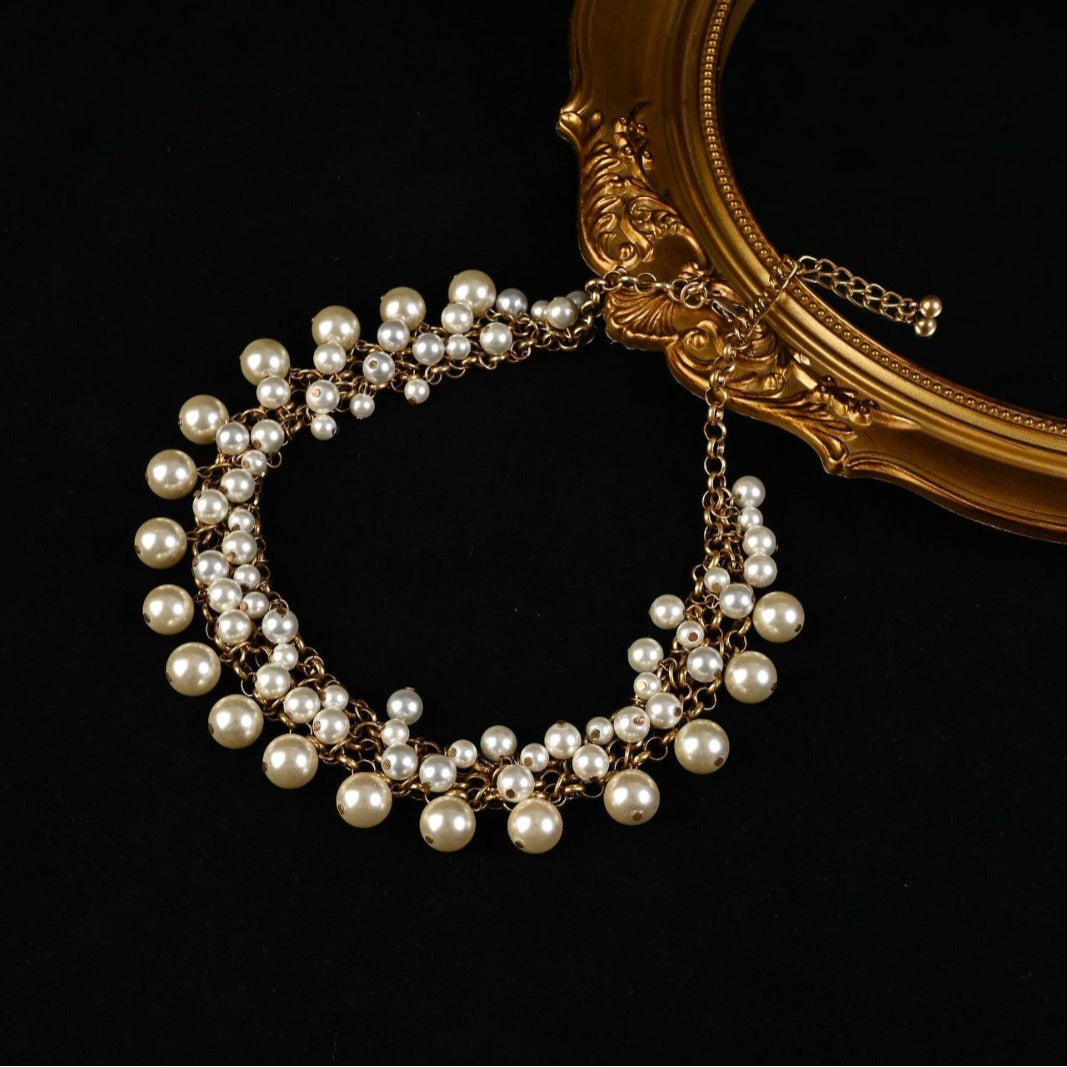 Pearl Cascade Vintage Statement Necklace