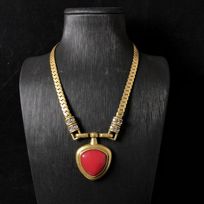 Golden Red Stone Jewelry Set