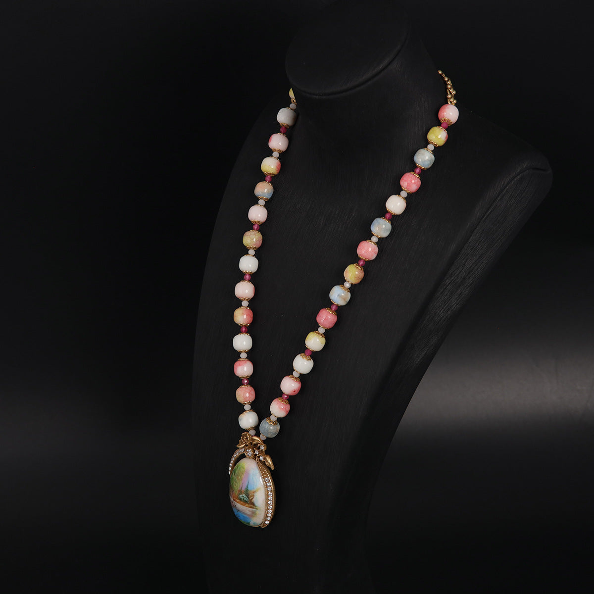 Multicolor Landscape Pendant Necklace