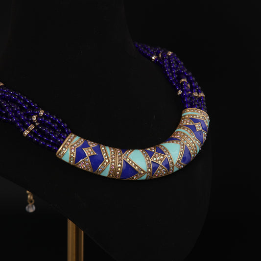 Azure Empress Beaded Necklace