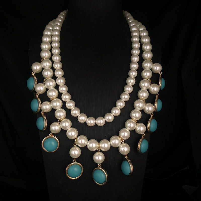 Vintage Pearl Cascade Necklace