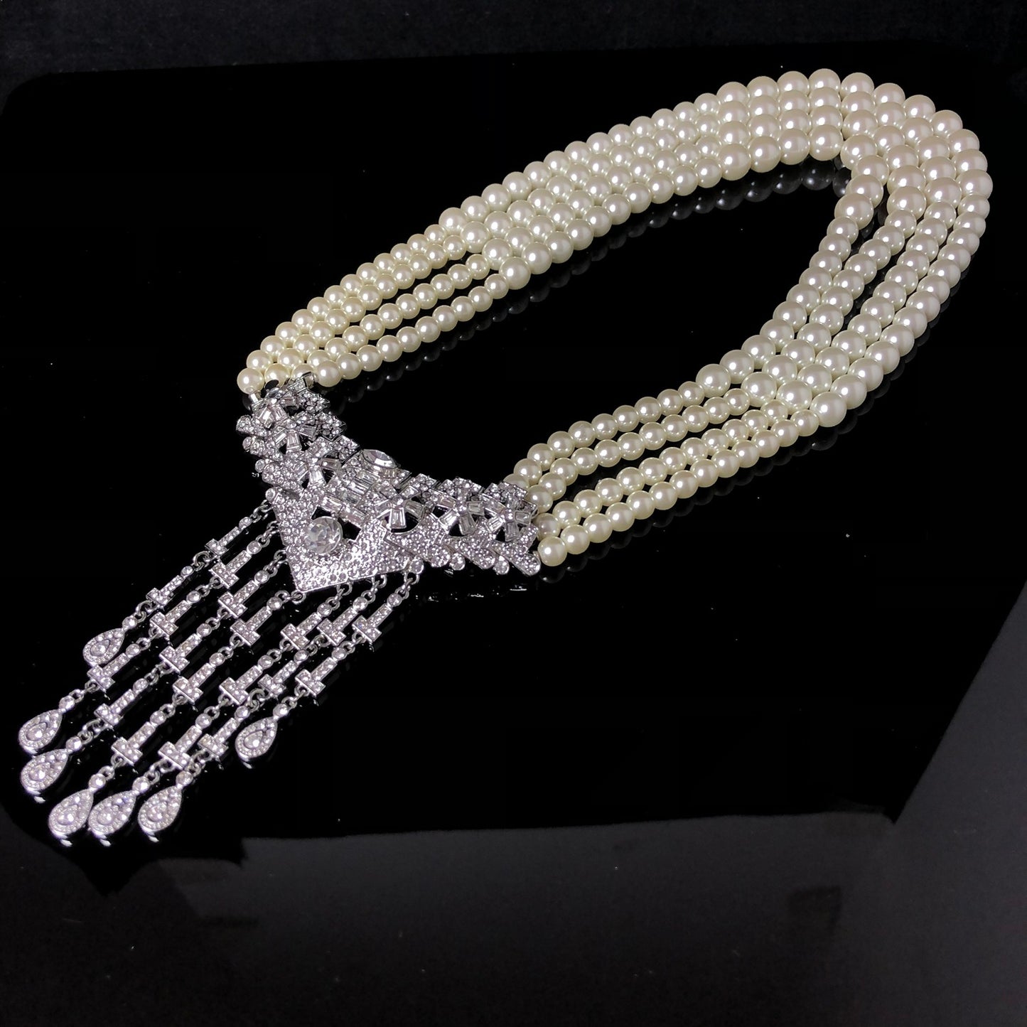 Pearl & Crystal Statement Necklace
