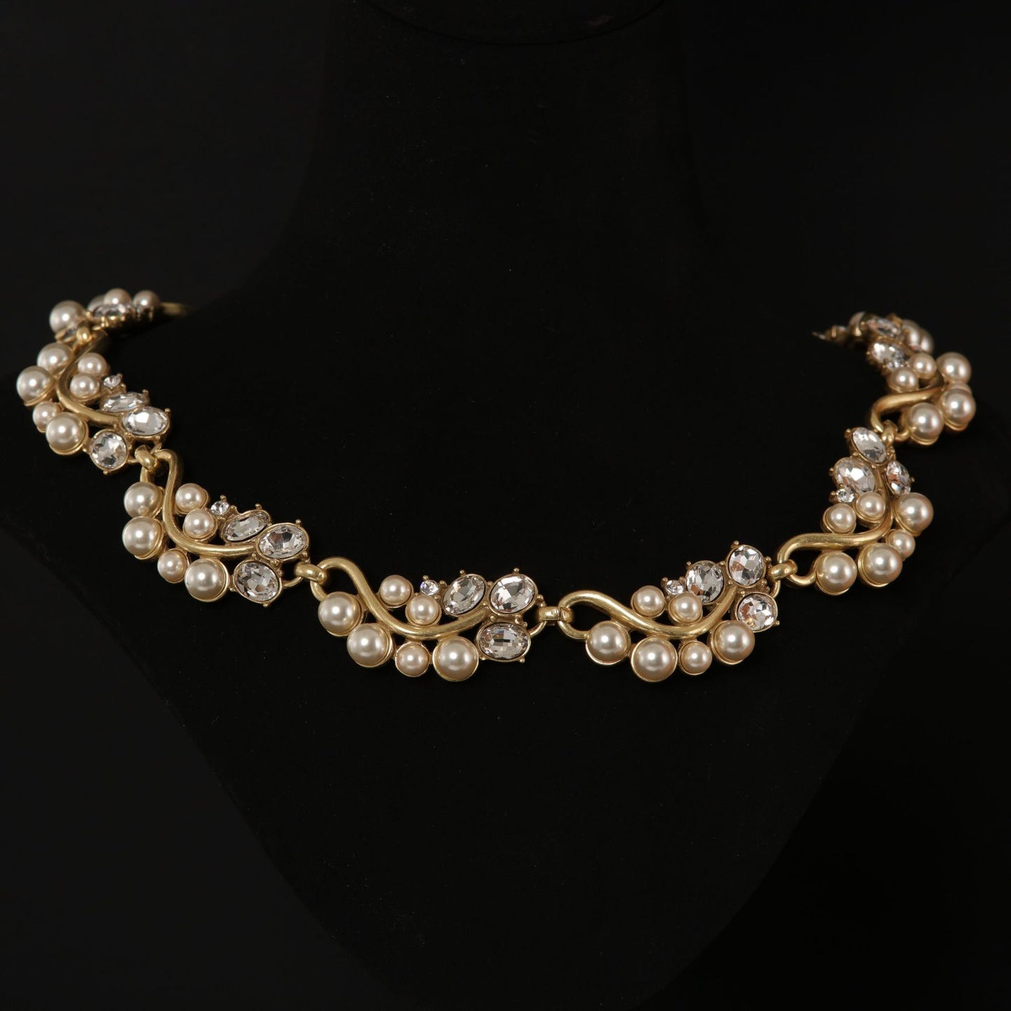 Vintage Pearl & Crystal Vine Jewelry Set