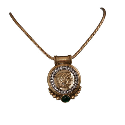 Emerald Coin Pendant Necklace