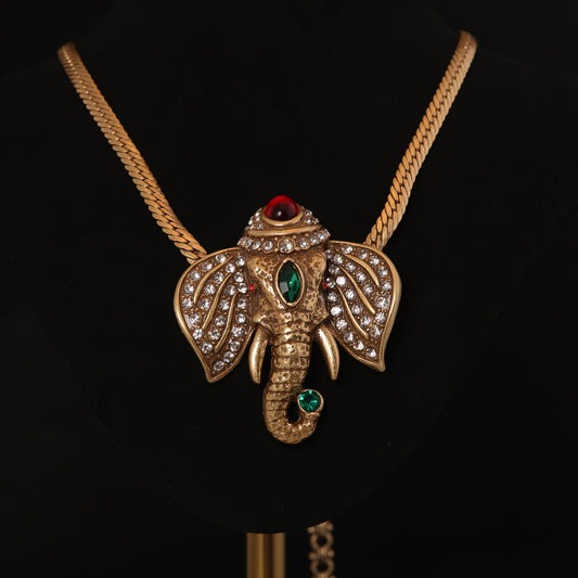 Regal Elephant Pendant Necklace