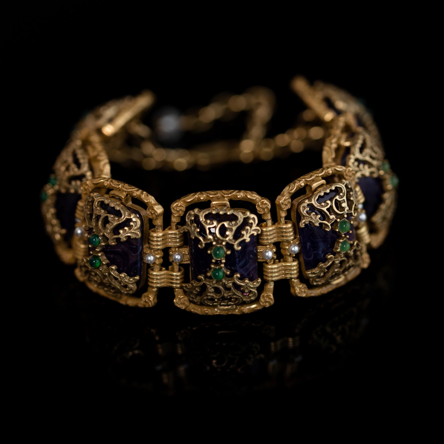 Golden Baroque Amethyst Jewelry Set
