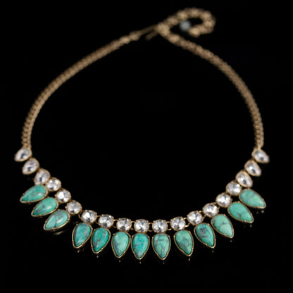 Emerald Teardrop Statement Necklace