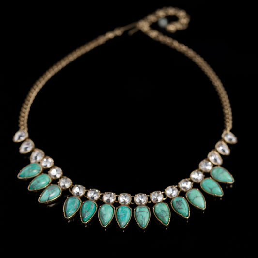 Emerald Teardrop Statement Necklace