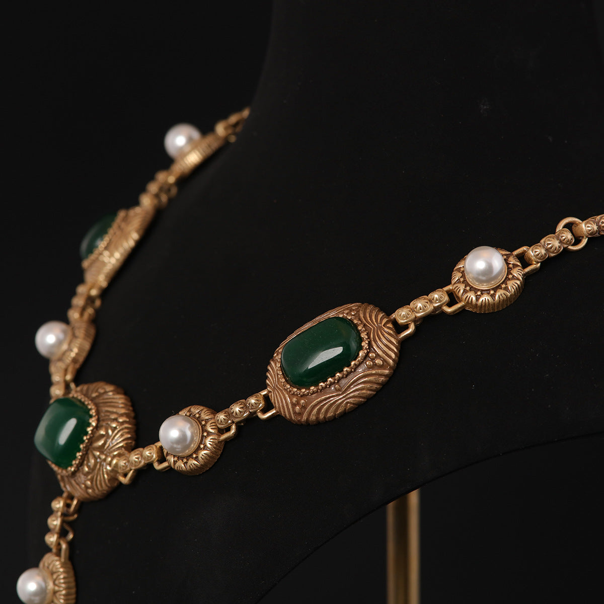 Green Natural Stone Necklace
