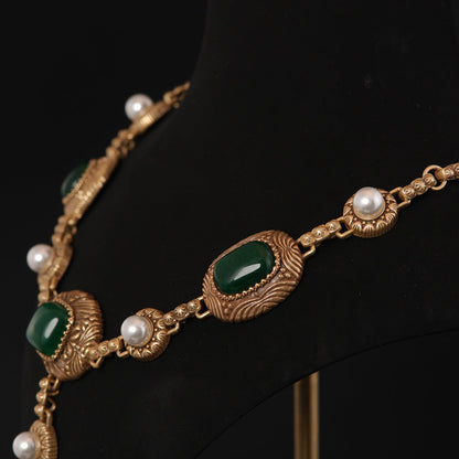 Green Natural Stone Necklace
