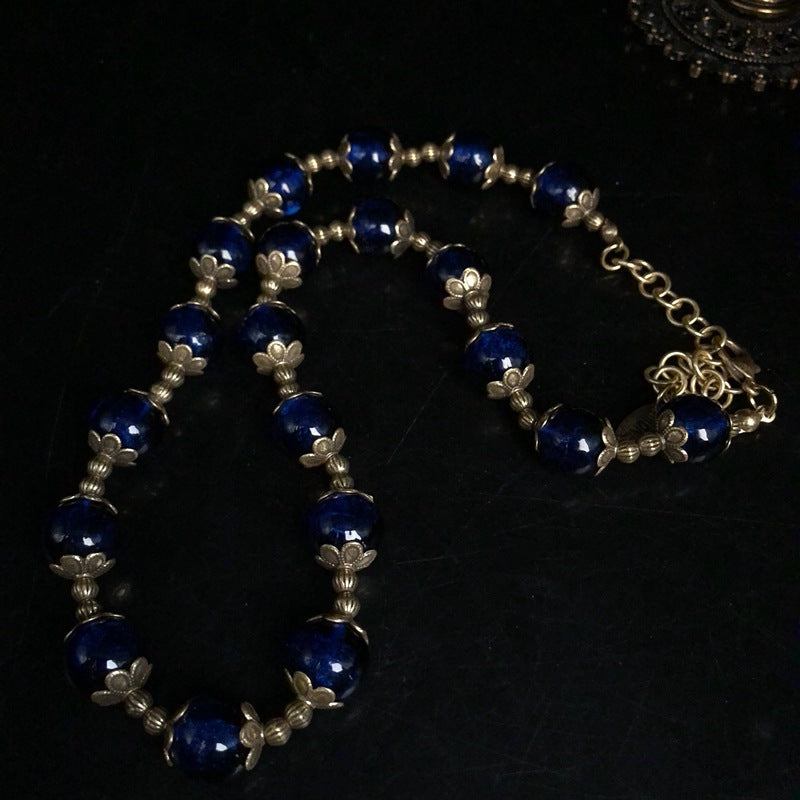 Vintage Cobalt Bloom Jewelry Set