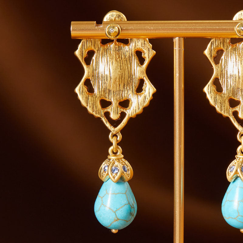 Vintage Teardrop Turquoise Earrings