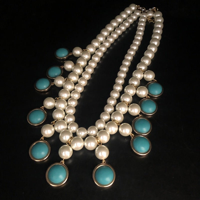 Vintage Pearl Cascade Necklace