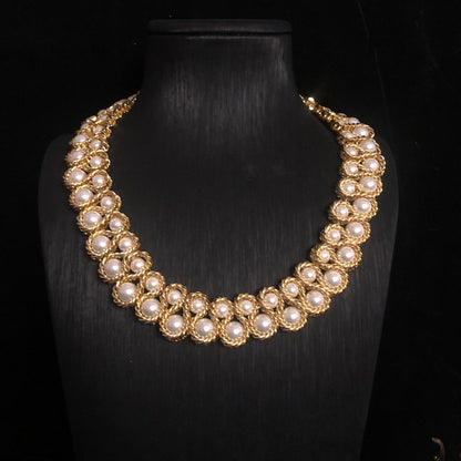 Vintage Gold Pearl Rope Necklace