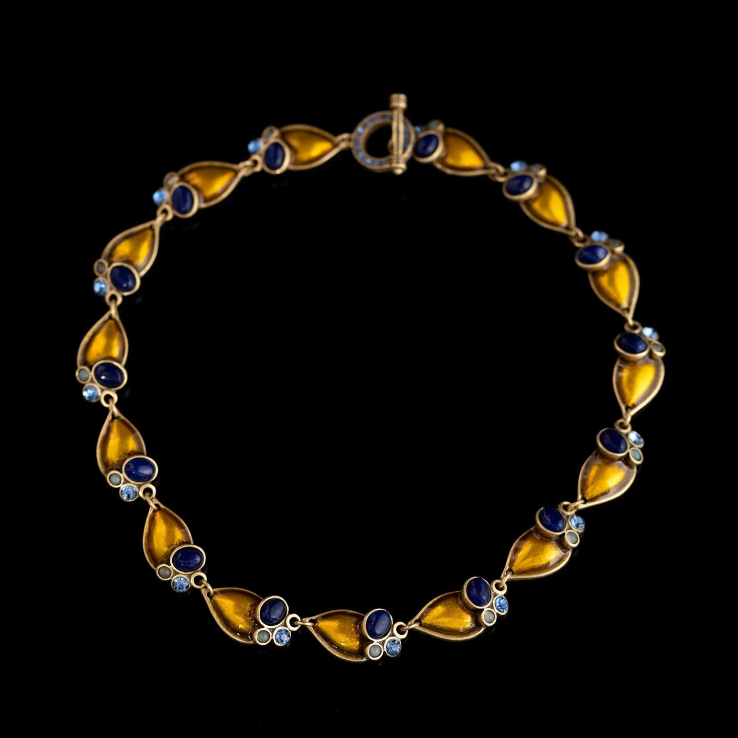 Golden Sapphire Droplet Necklace