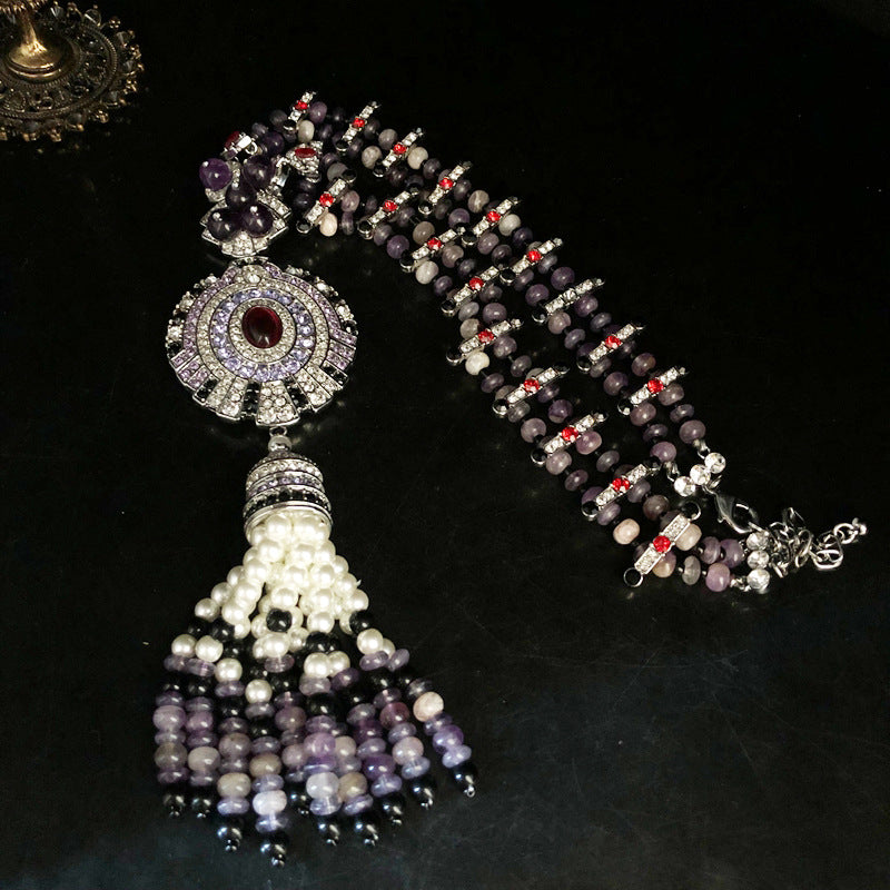 Imperial Twilight Tassel Necklace
