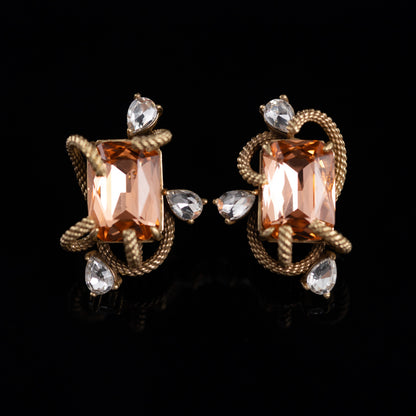 The Asymmetric Rectangle Glass Earrings