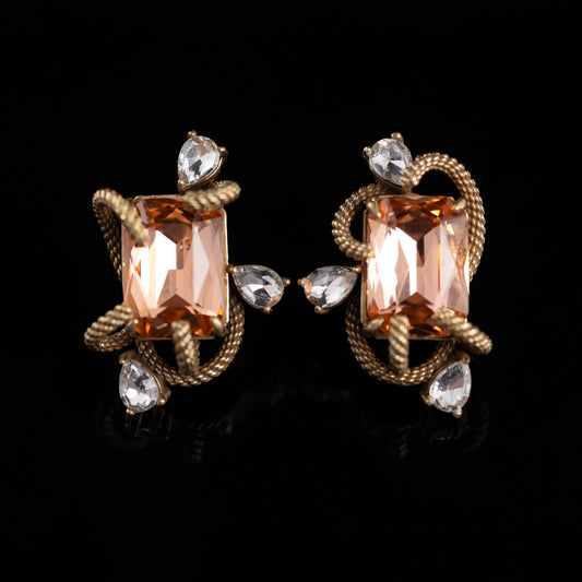 The Asymmetric Rectangle Glass Earrings