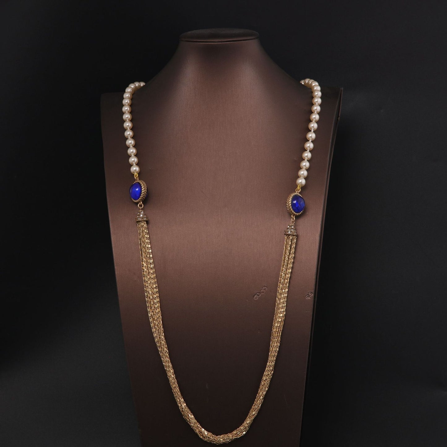 Royal Pearl Tassel Long Necklace