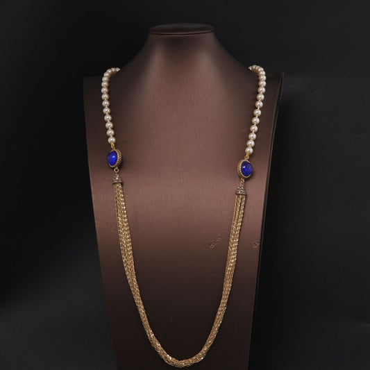 Royal Pearl Tassel Long Necklace