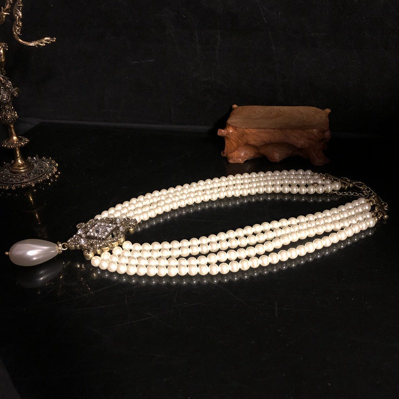 Vintage Royal Pearl & Crystal Jewelry Set