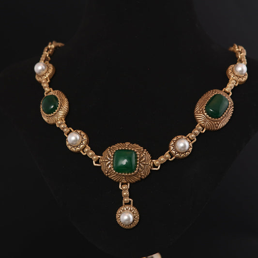 Green Natural Stone Necklace