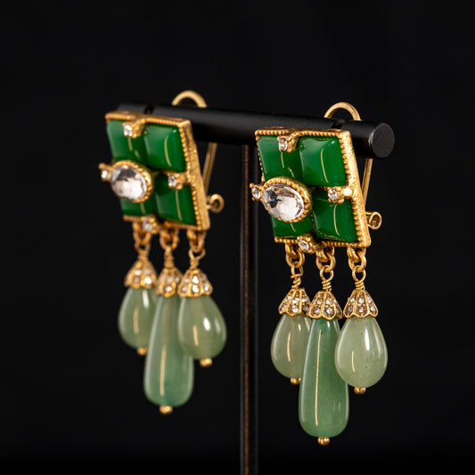 The Verdant Grace Drop Earrings