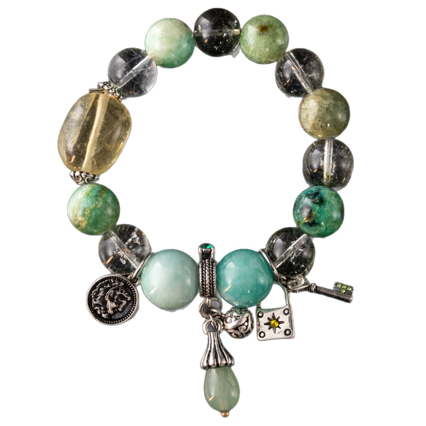 Green Charm Vintage Gemstone Bracelet