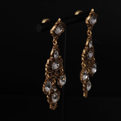The White Crystal Pendant Earrings