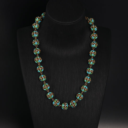 Turquoise Blossom Filigree Necklace