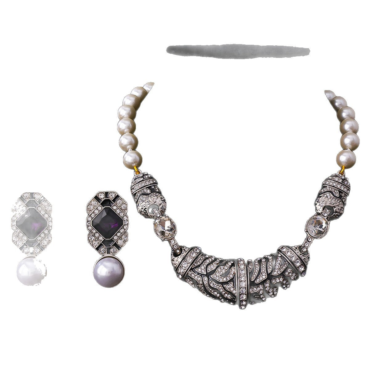 Pearl Noir Crystal Jewelry Set
