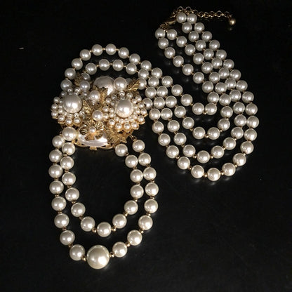Royal Pearl Blossom Necklace Set