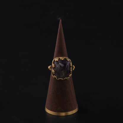 Engraved Gemstone Ring