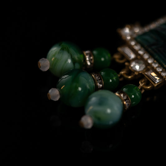 The Emerald Tassel Earrings